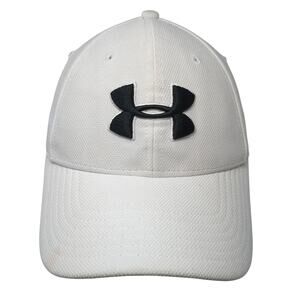 Under Armour Fitted Baseball Cap White One Size Embroidered 6 Panel